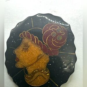 Black and Gold Mixed Media Floral Art